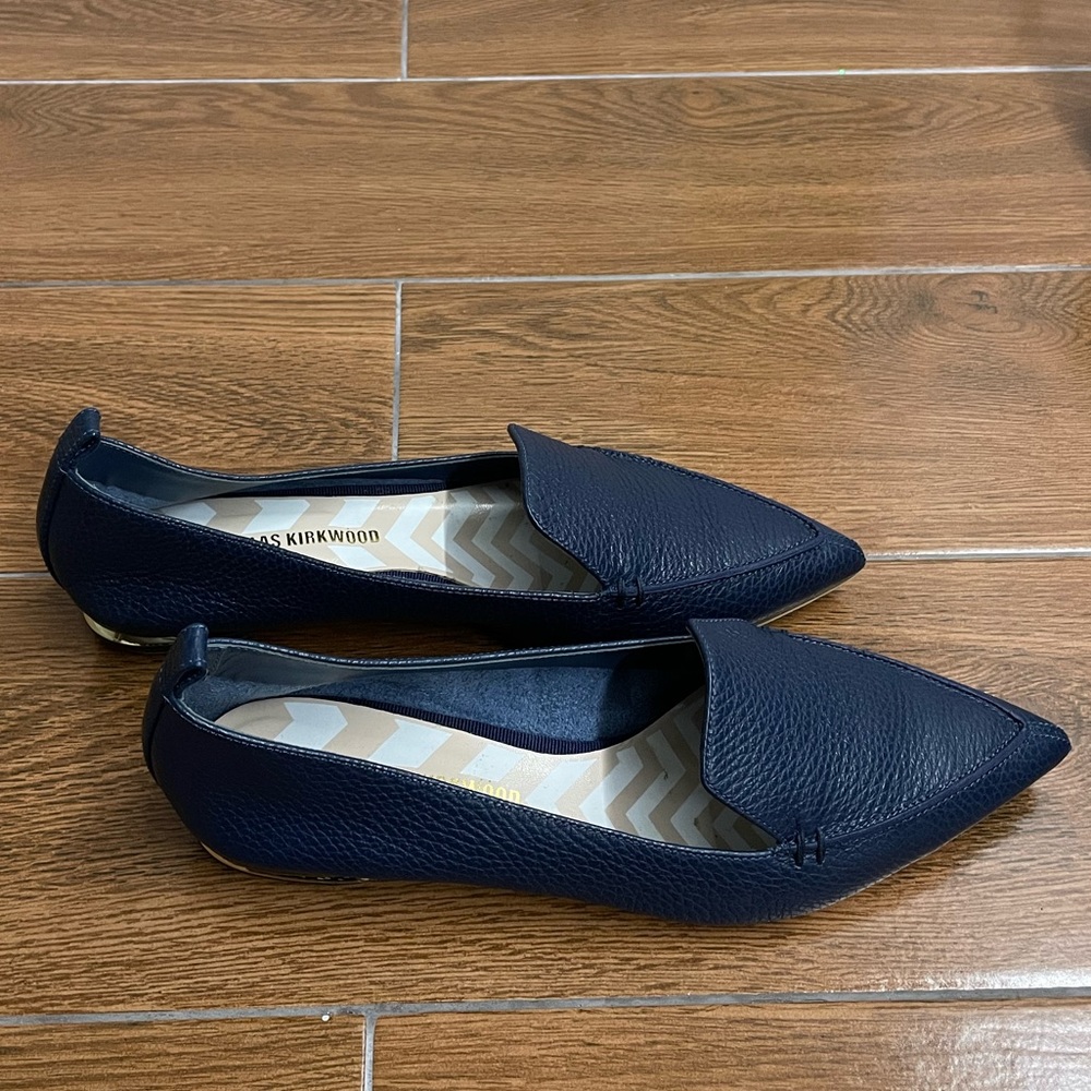 Nicholas Kirkwood Midnight Blue Beya Leather Loafers - Picture 8 of 8